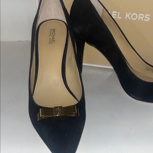 Michael Kors Black Heels with Gold Detail